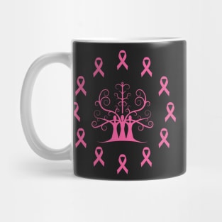 Breast Cancer Awareness Dark Pink Ribbon Sisters Tree Of Life Mug